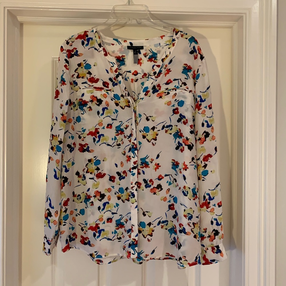 Floral silk maternity top